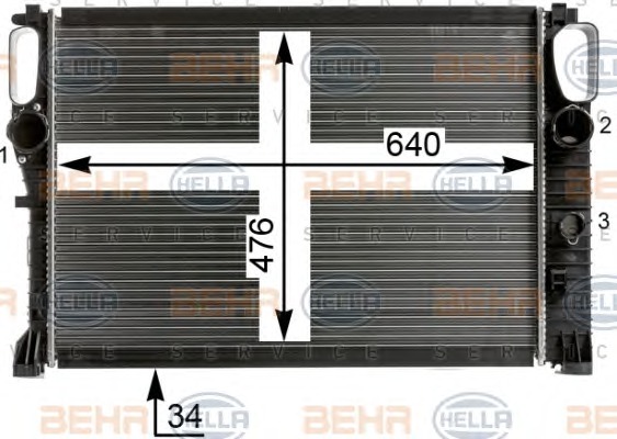 HELLA Vízhűtő 8MK376700-601