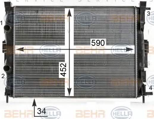 HELLA Vízhűtő 8MK376700-684