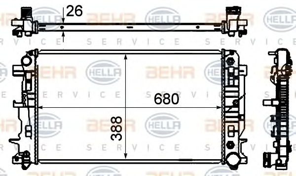 HELLA Vízhűtő 8MK376701-014