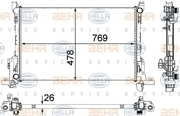 HELLA Vízhűtő 8MK376701-581