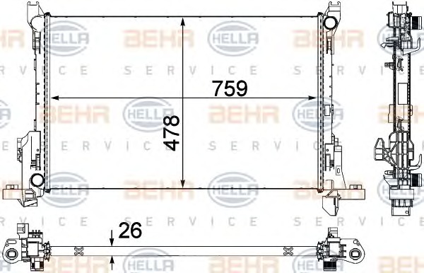 HELLA Vízhűtő 8MK376701-601