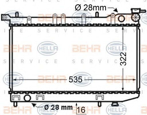 HELLA Vízhűtő 8MK376704-691