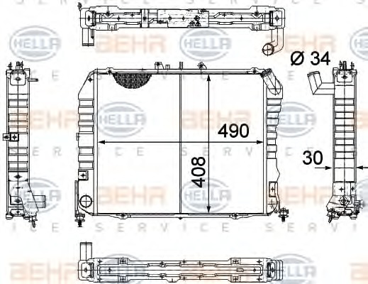 HELLA Vízhűtő 8MK376705-701