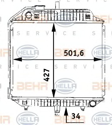 HELLA Vízhűtő 8MK376706-201