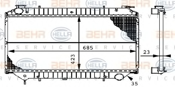 HELLA Vízhűtő 8MK376706-421