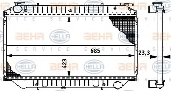 HELLA Vízhűtő 8MK376706-441