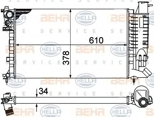 HELLA Vízhűtő 8MK376707-021