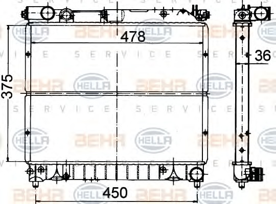 HELLA Vízhűtő 8MK376707-051