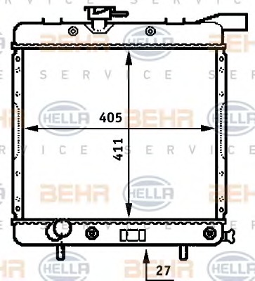 HELLA Vízhűtő 8MK376707-611