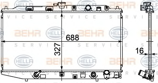 HELLA Vízhűtő 8MK376707-651