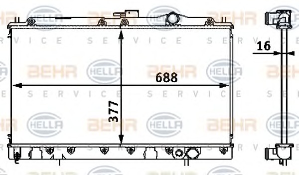 HELLA Vízhűtő 8MK376708-111