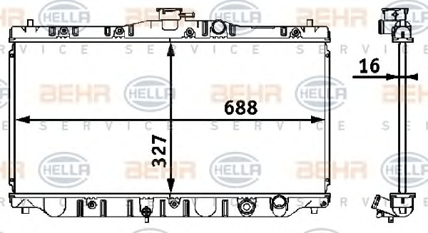 HELLA Vízhűtő 8MK376708-211