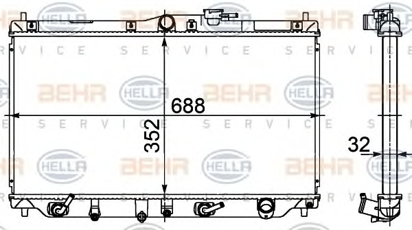 HELLA Vízhűtő 8MK376708-311