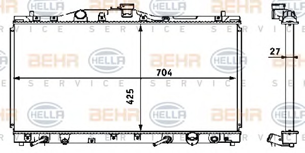 HELLA Vízhűtő 8MK376708-371