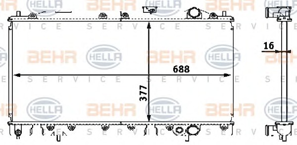 HELLA Vízhűtő 8MK376708-401