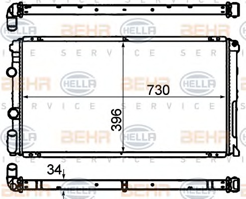 HELLA Vízhűtő 8MK376708-451