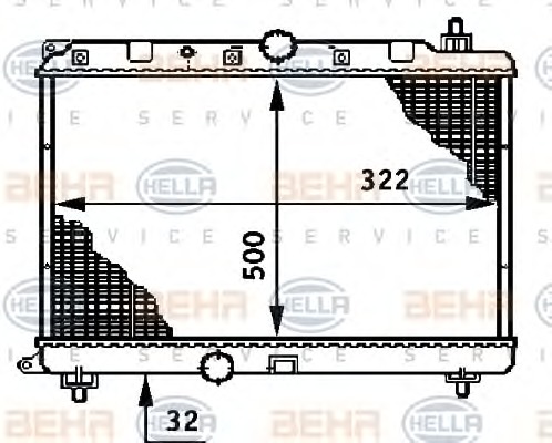 HELLA Vízhűtő 8MK376708-591