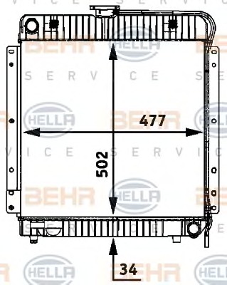 HELLA Vízhűtő 8MK376709-411