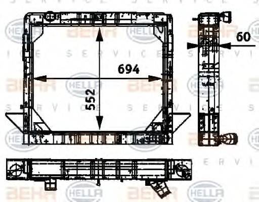 HELLA Vízhűtő 8MK376709-511