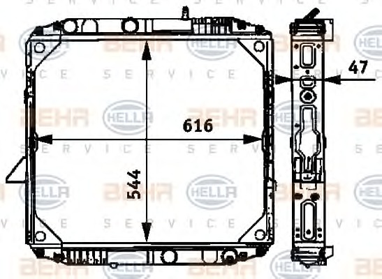 HELLA Vízhűtő 8MK376709-751