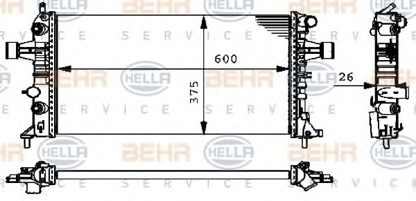 HELLA Vízhűtő 8MK376710-324