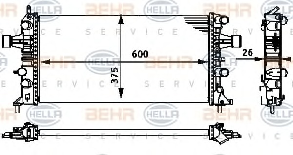 HELLA Vízhűtő 8MK376710-661