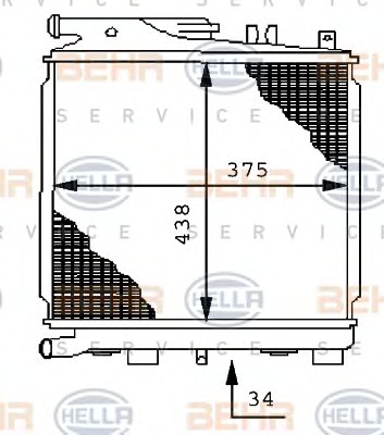 HELLA Vízhűtő 8MK376710-741