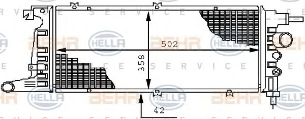 HELLA Vízhűtő 8MK376711-711