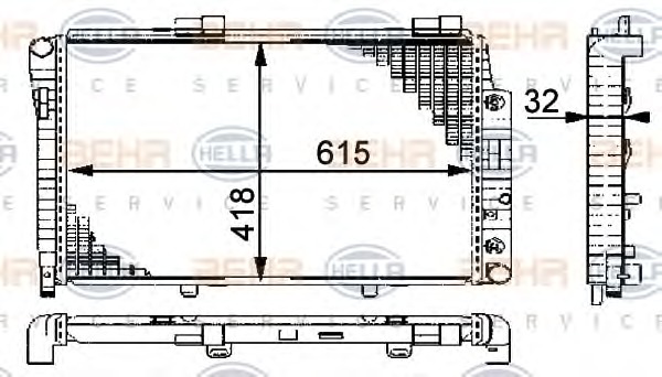 HELLA 8MK376712-021 Vízhűtő