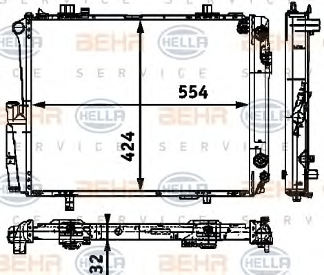 HELLA Vízhűtő 8MK376712-531