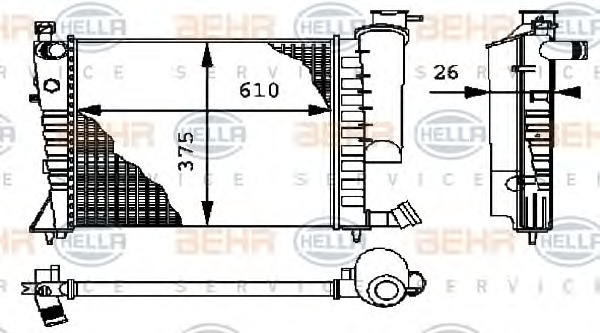 HELLA Vízhűtő 8MK376712-614