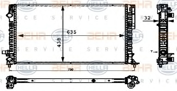 HELLA Vízhűtő 8MK376712-674