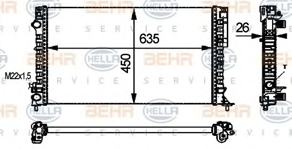 HELLA Vízhűtő 8MK376712-681