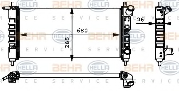 HELLA Vízhűtő 8MK376712-701