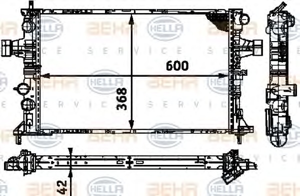 HELLA Vízhűtő 8MK376713-004