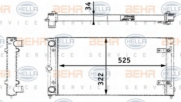 HELLA Vízhűtő 8MK376713-461