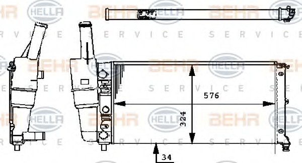 HELLA Vízhűtő 8MK376713-544