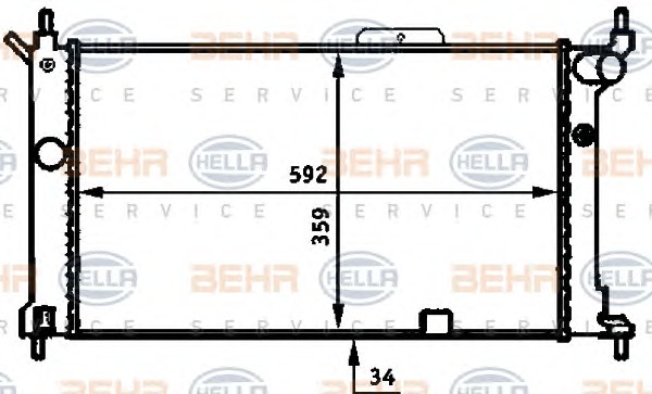 HELLA Vízhűtő 8MK376713-584