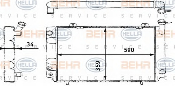 HELLA Vízhűtő 8MK376713-621