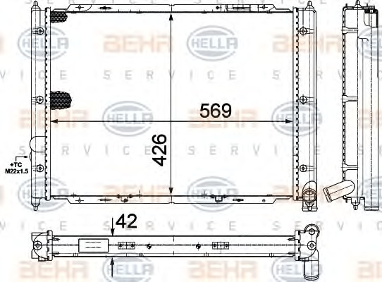 HELLA Vízhűtő 8MK376713-634