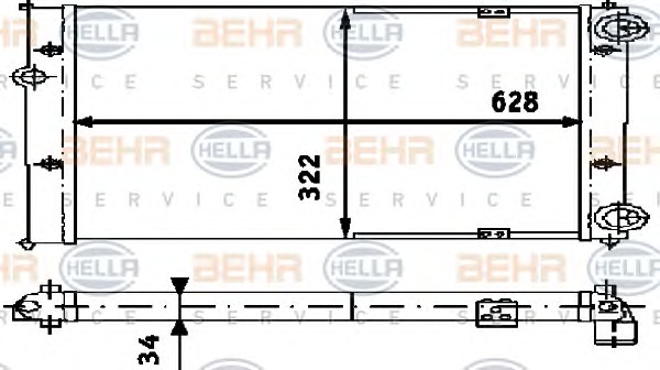 HELLA Vízhűtő 8MK376713-734