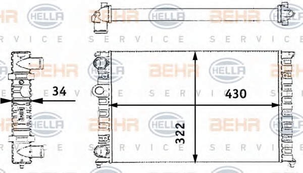 HELLA Vízhűtő 8MK376713-744