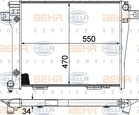 HELLA Vízhűtő 8MK376714-031