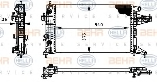 HELLA Vízhűtő 8MK376714-351