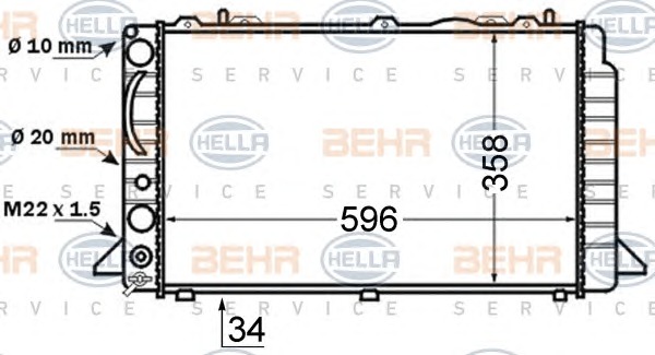 HELLA Vízhűtő 8MK376714-461