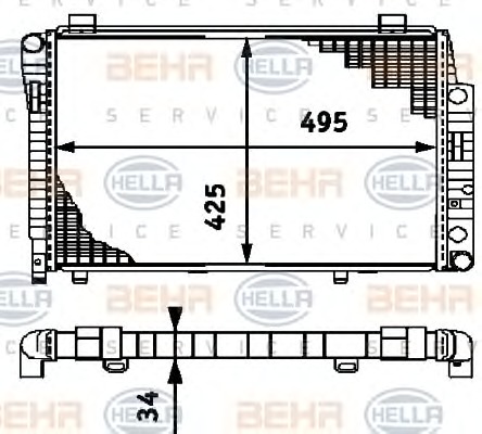 HELLA Vízhűtő 8MK376714-551