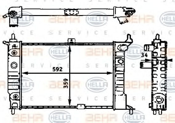 HELLA Vízhűtő 8MK376715-314