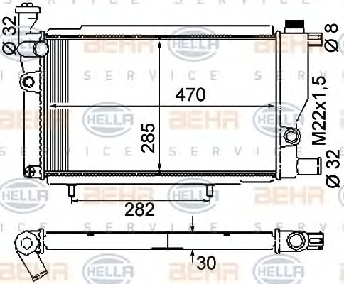 HELLA Vízhűtő 8MK376715-381