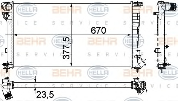 HELLA Vízhűtő 8MK376715-524