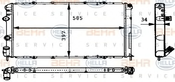 HELLA Vízhűtő 8MK376715-531